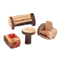 4-Piece Tree Blocks Living Room Furniture Set