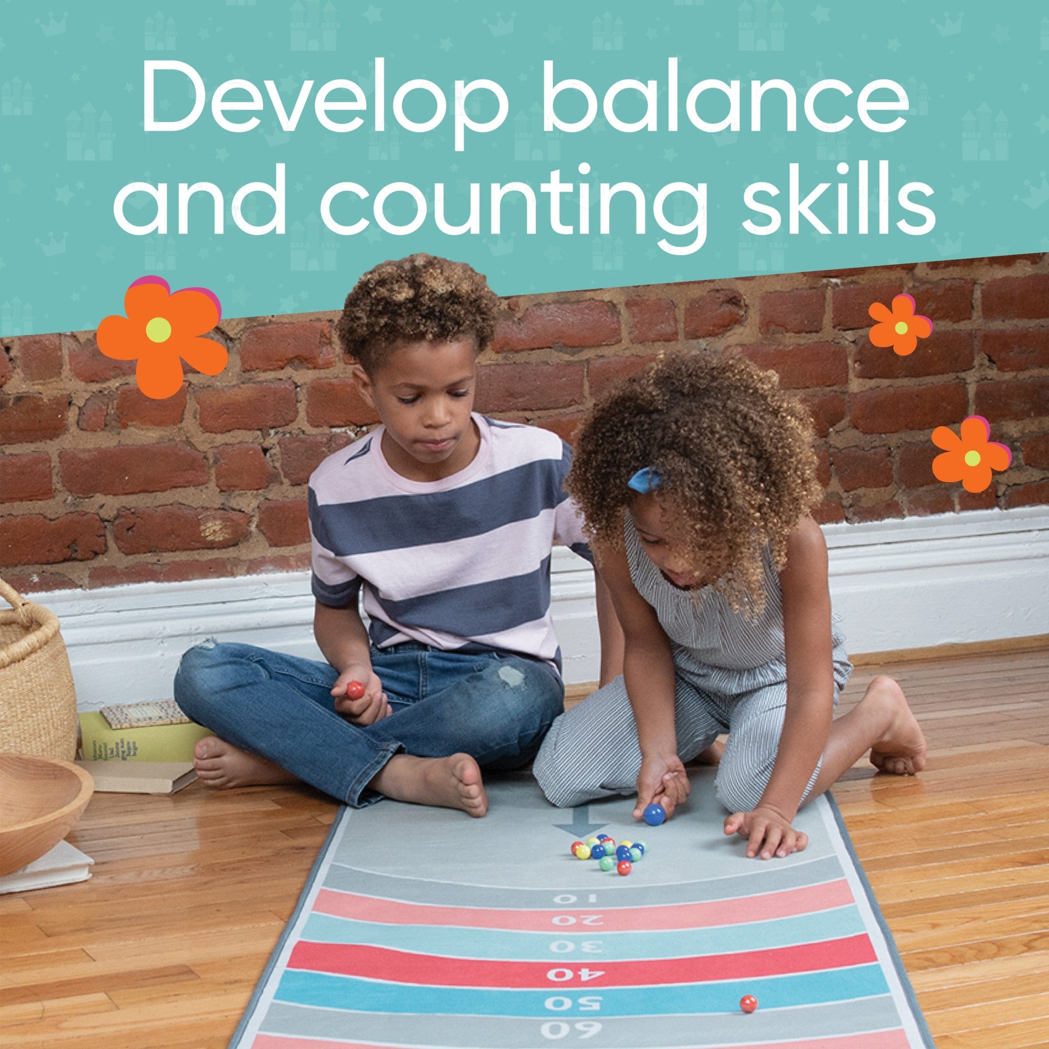 Retro Hopscotch and Marble 2in1 Rug Hearthsong