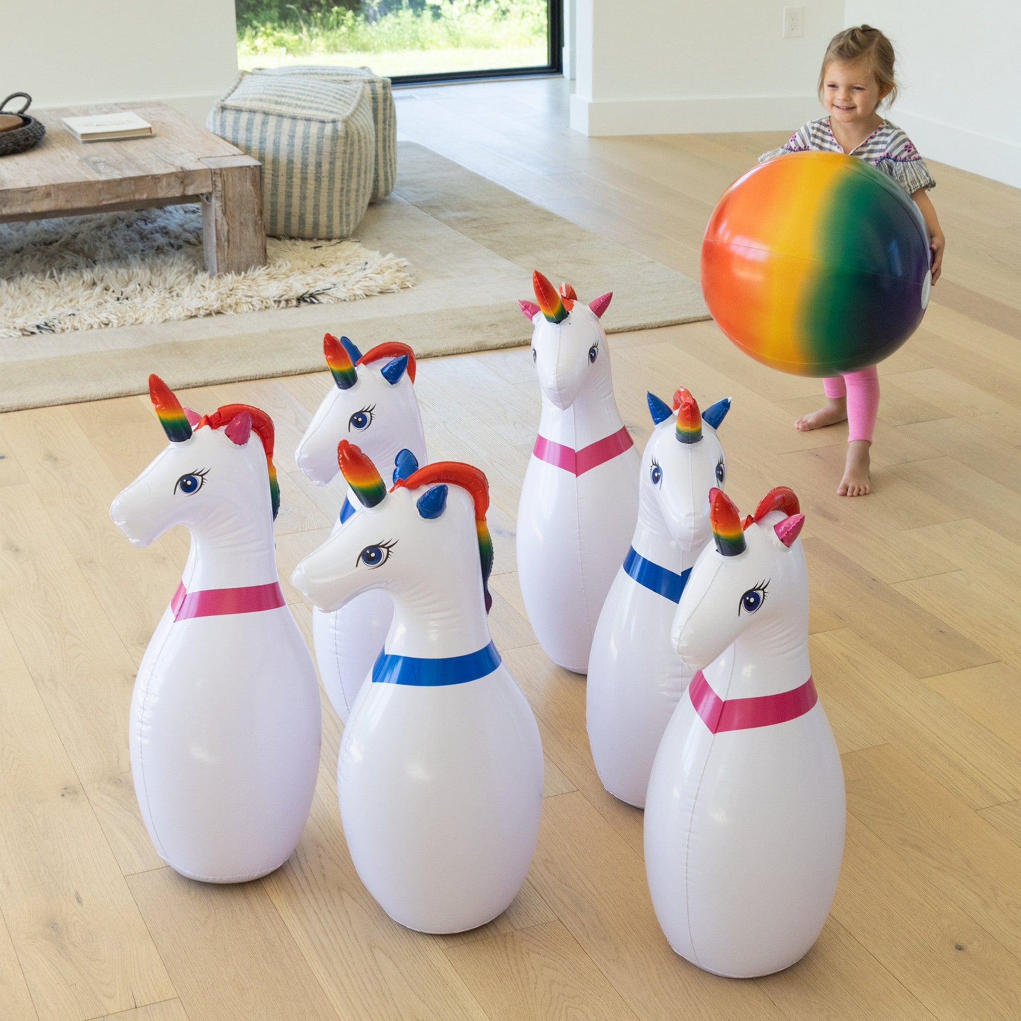 Giant Inflatable Unicorn Bowling Set Hearthsong