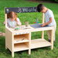 Wooden Mud Kitchen Sensory Play Station with Metal Accessories