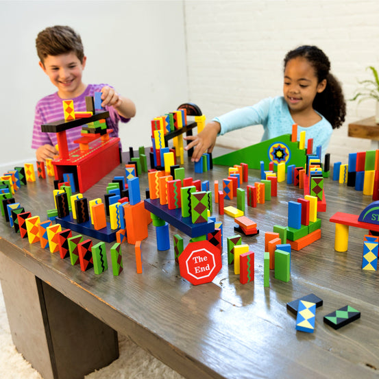 Deluxe 279-Piece Wooden Domino Race Set