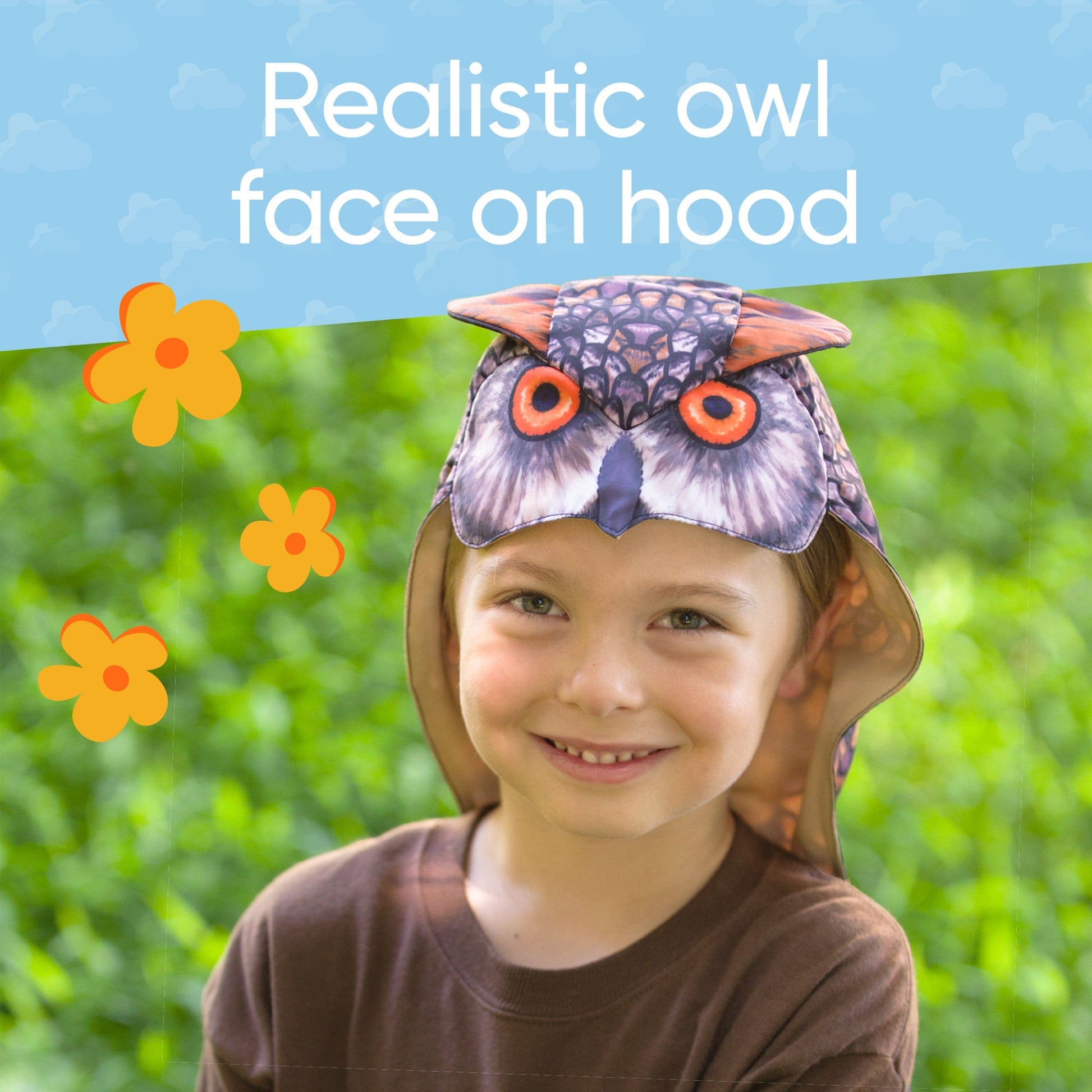 Hooded Realistic Owl Wings Costume