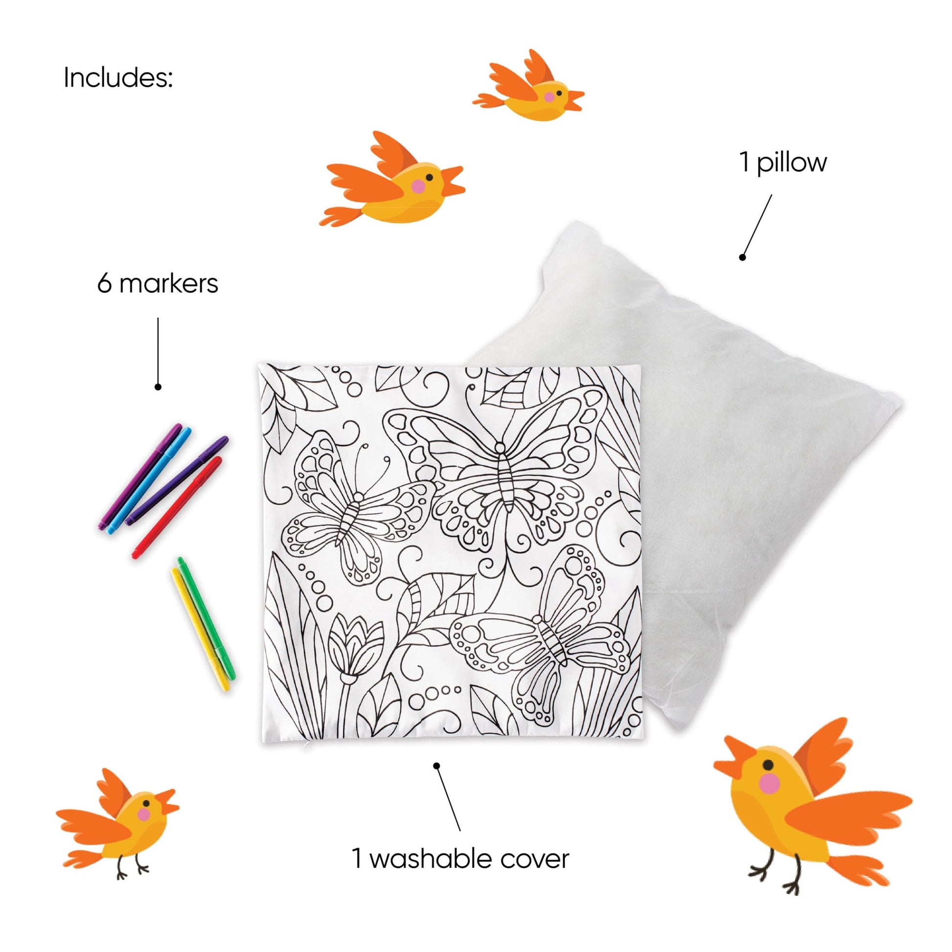 Color Pops Color-Your-Own Pillow Kit