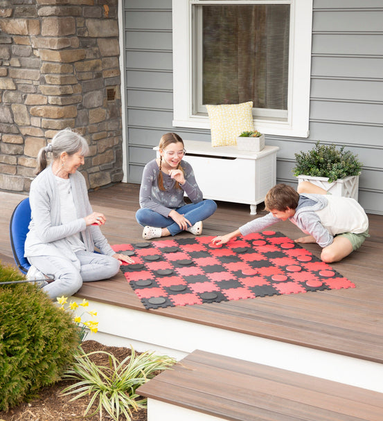 Giant Garden Foam Checkers Set