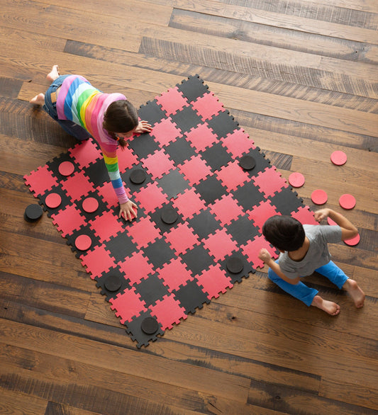 Giant Garden Foam Checkers Set