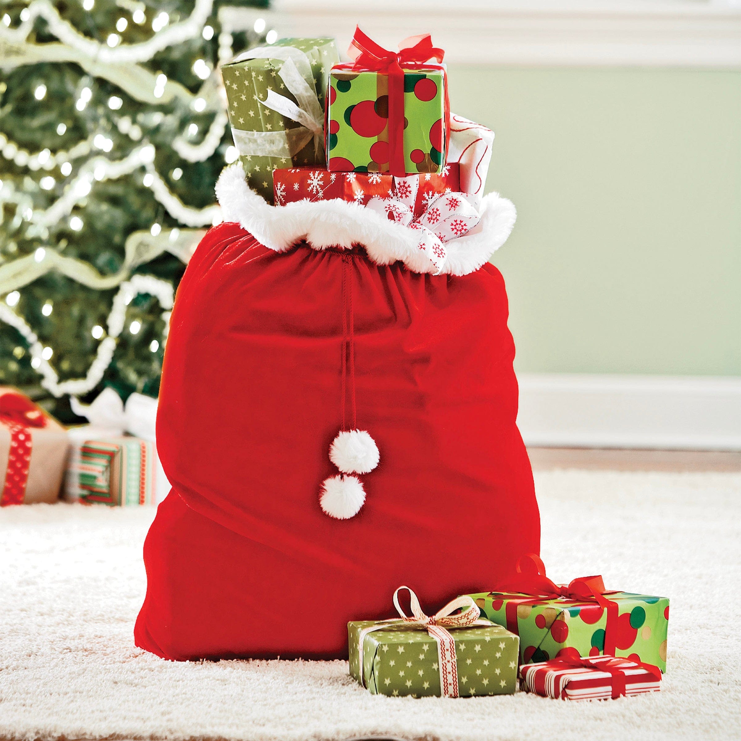 Santa's Oversized Velvet Toy and Gift Sack