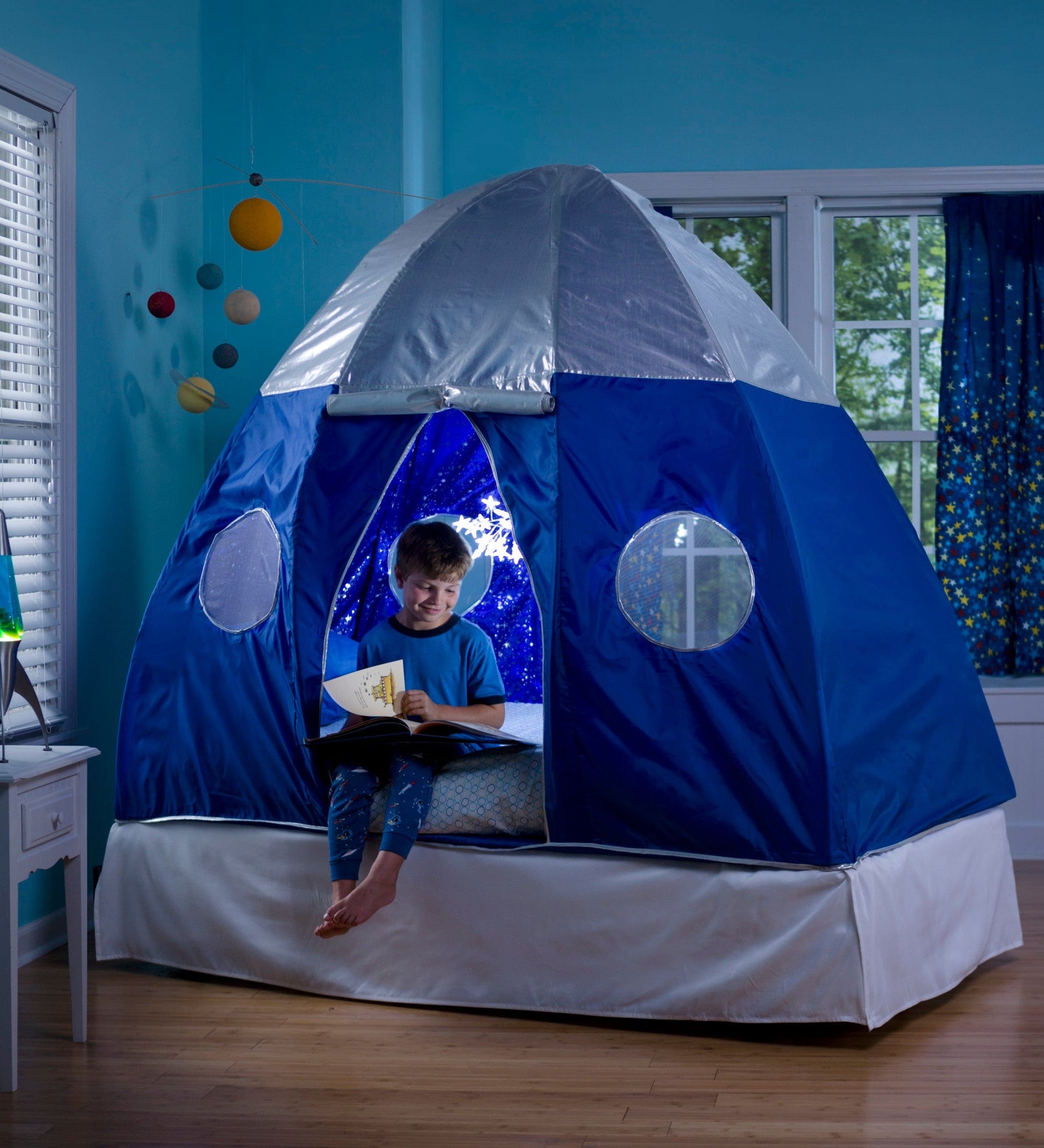 Galactic Bed Tent With Starburst LED Light – Hearthsong