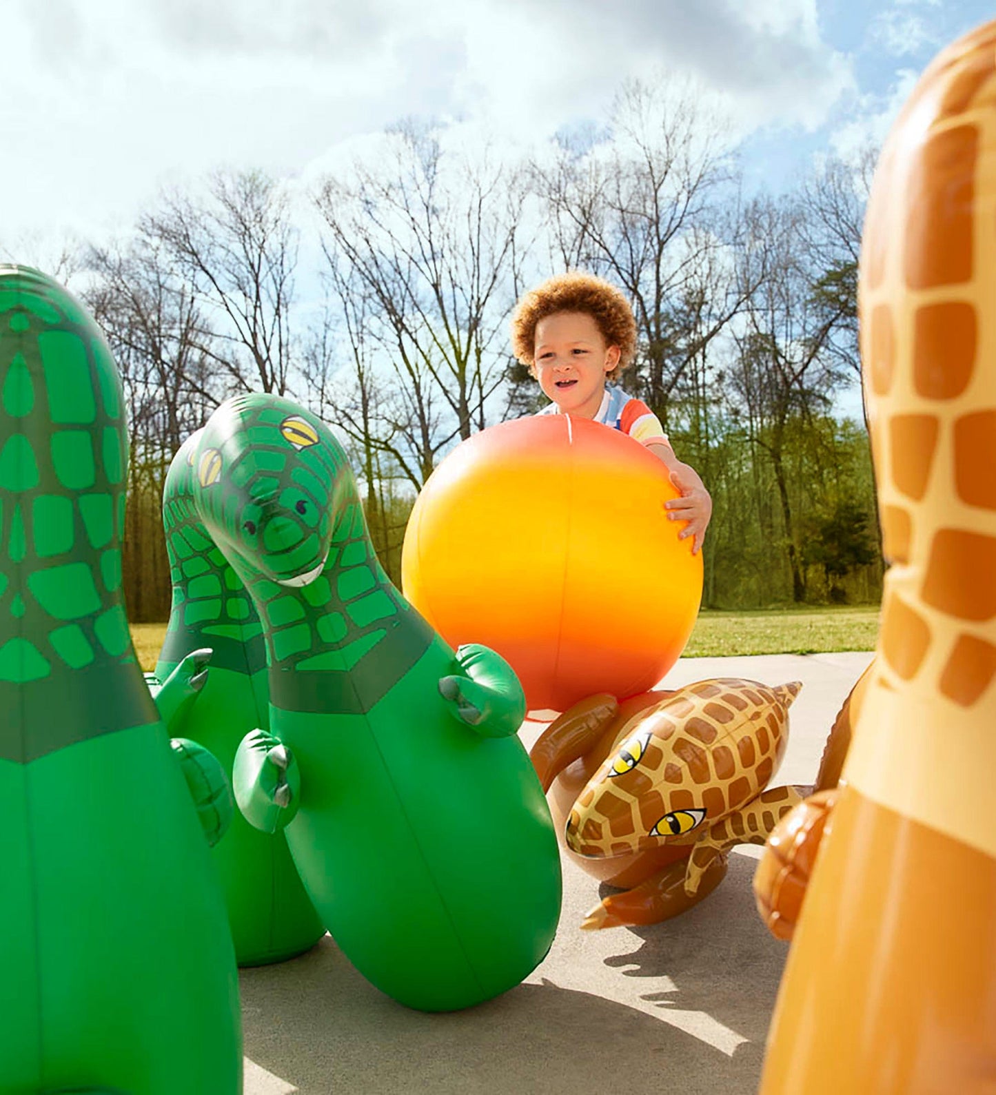 Giant Inflatable Dinosaur Bowling Set