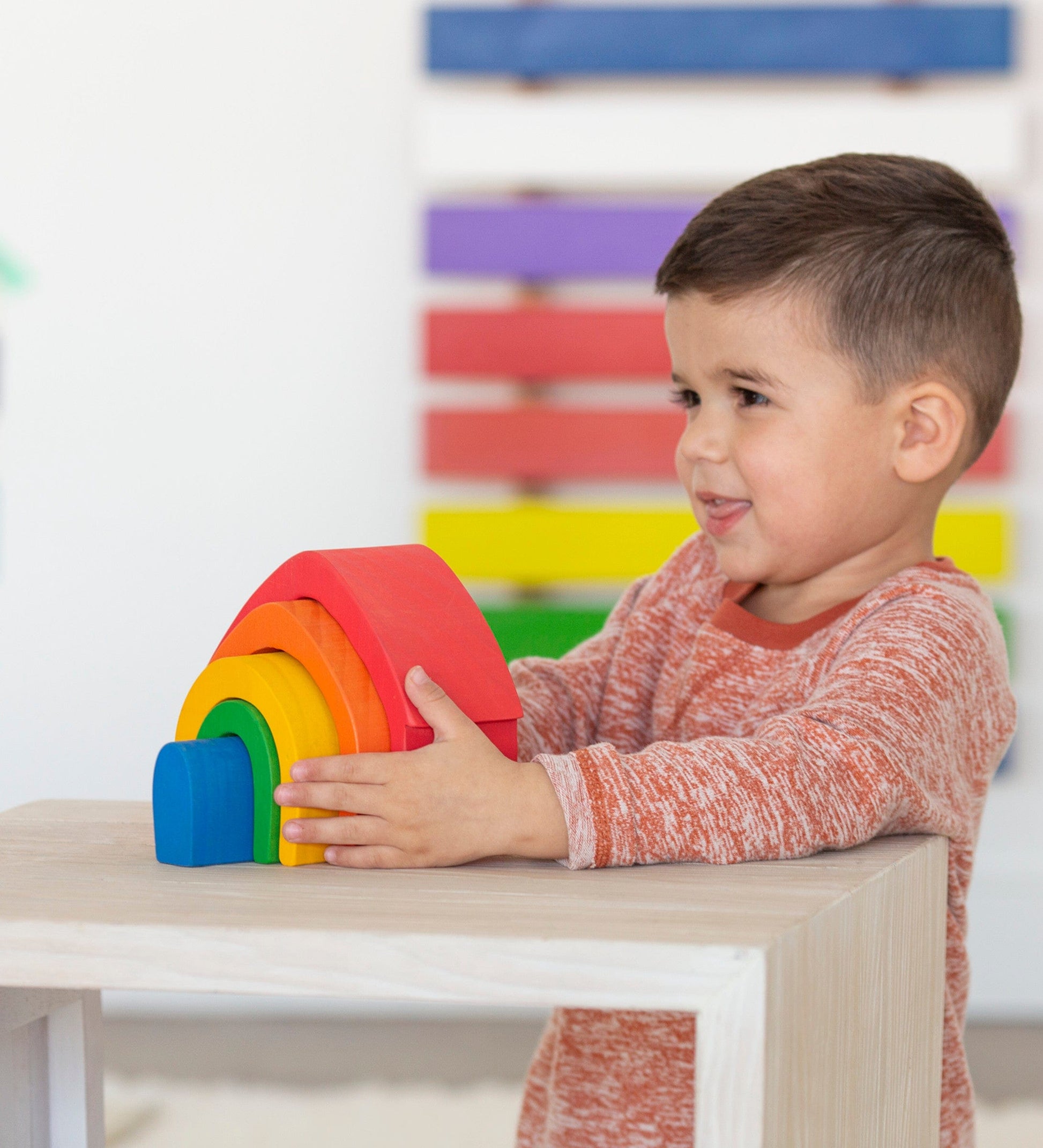 5-Piece Wooden Stackable Nesting Blocks Play Set