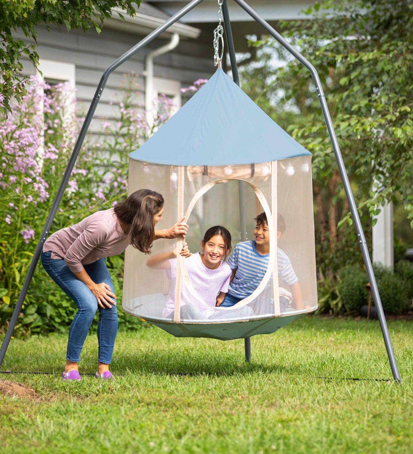 HugglePod Panorama HangOut Mesh Hanging Tent and Family HangOut Stand Set
