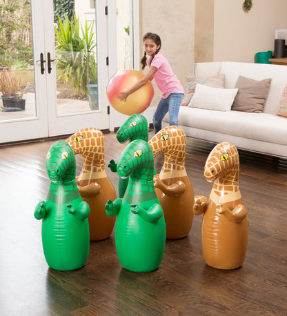 Giant Inflatable Dinosaur Bowling Set