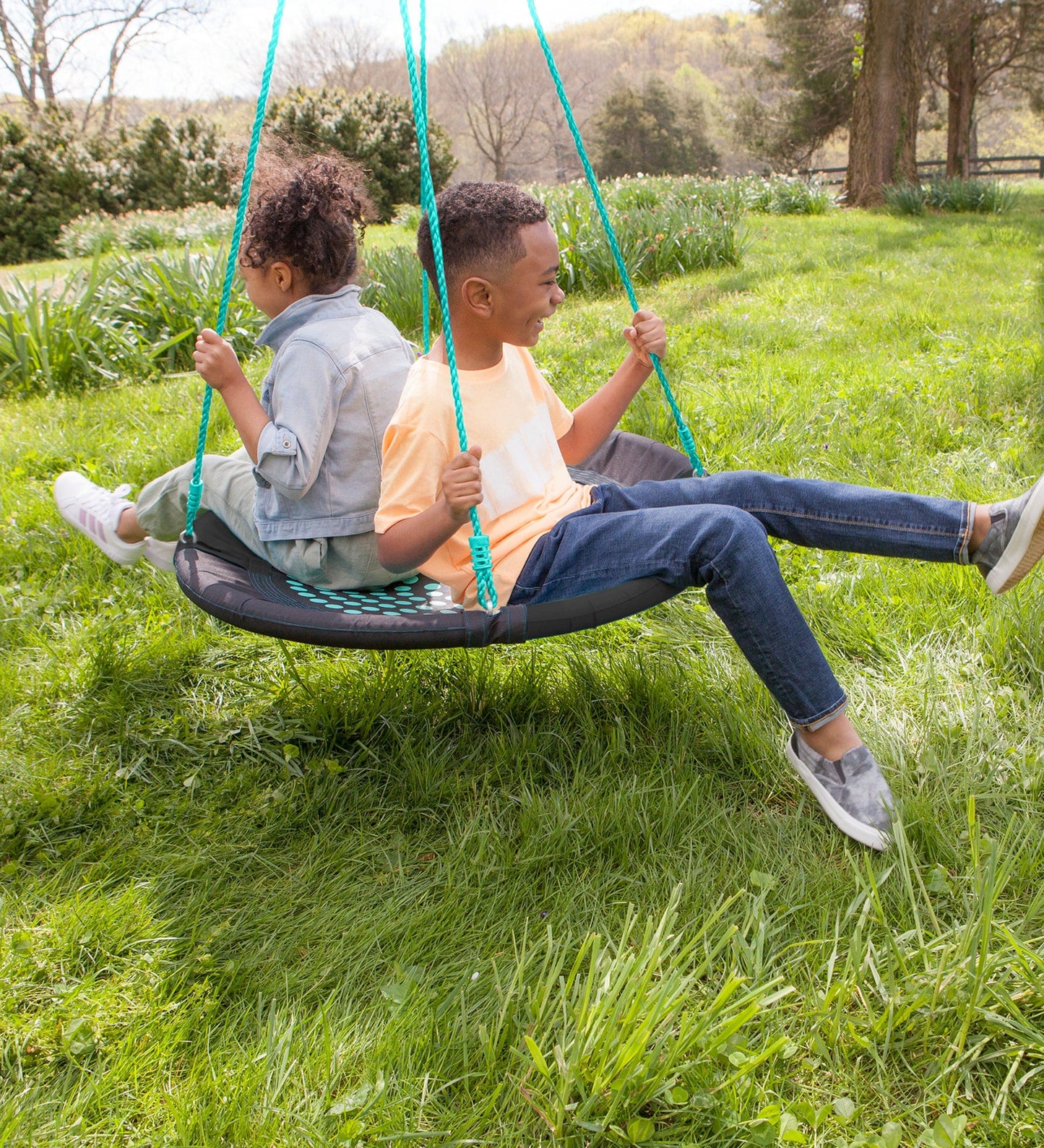 36-Inch Polka-Dot Round Saucer Swing