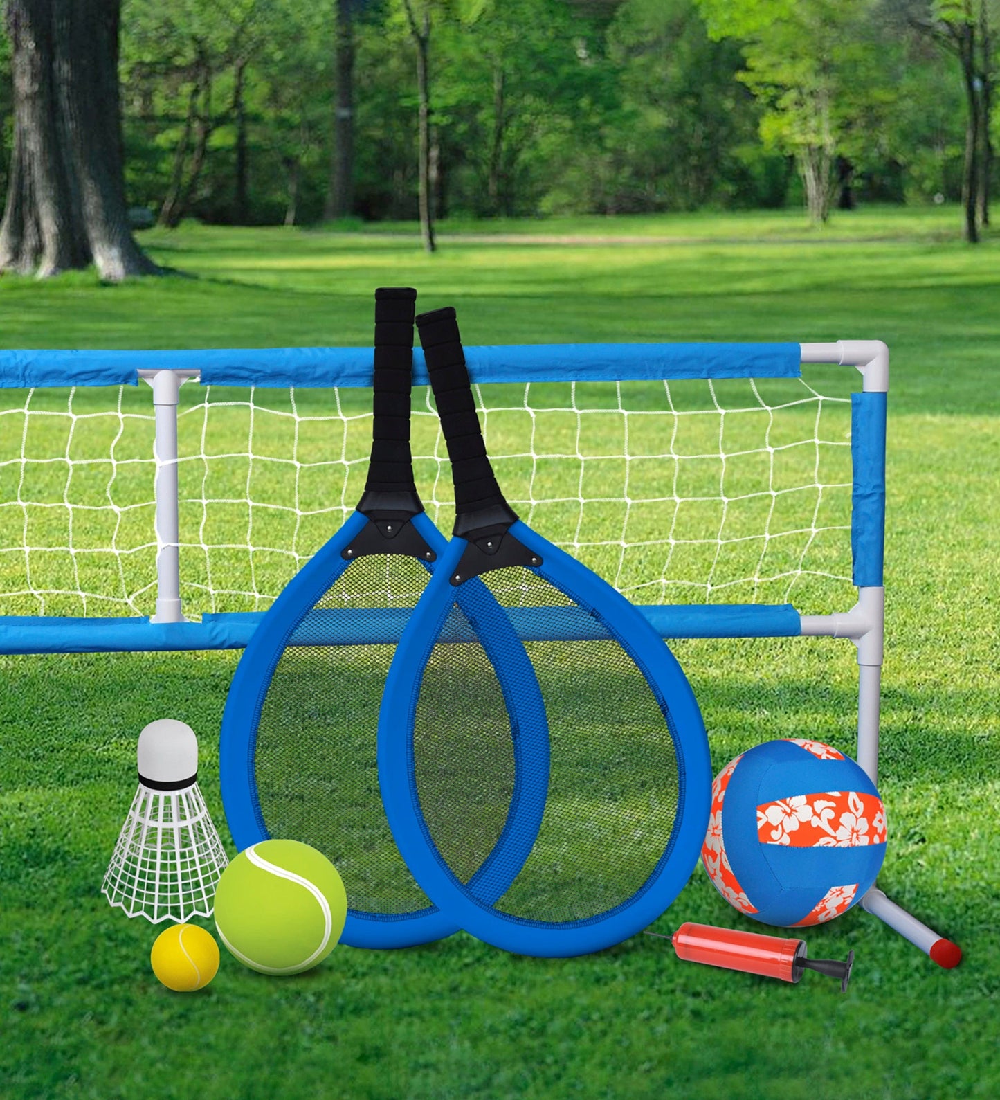 3-in-1 Game Set with Tennis, Badminton and Volleyball