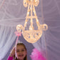 Fairy-Tale Bed Tent With Light-Up Beaded Chandelier