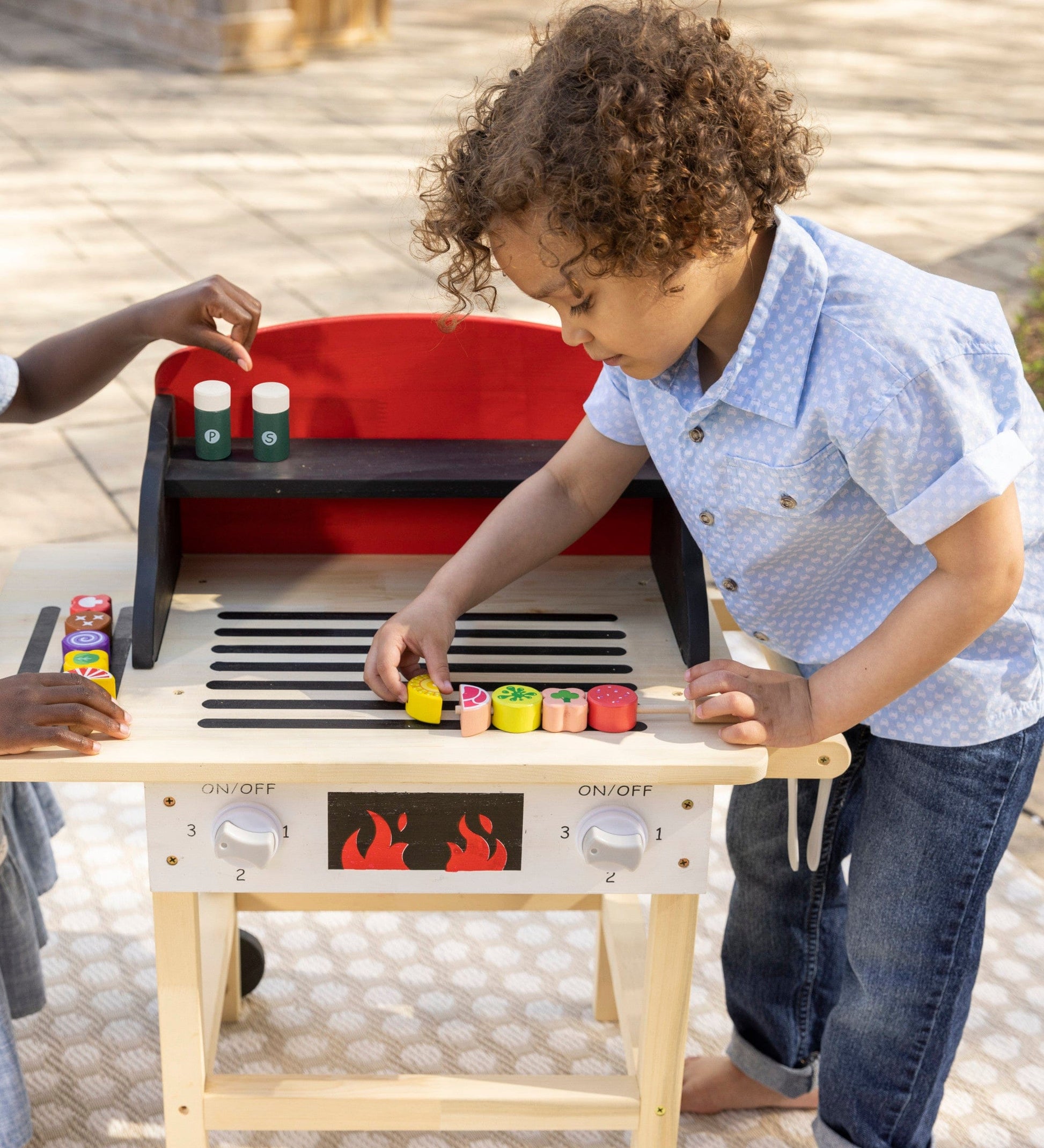 Jr. Grill Master's Wooden BBQ Grill Set with Accessories