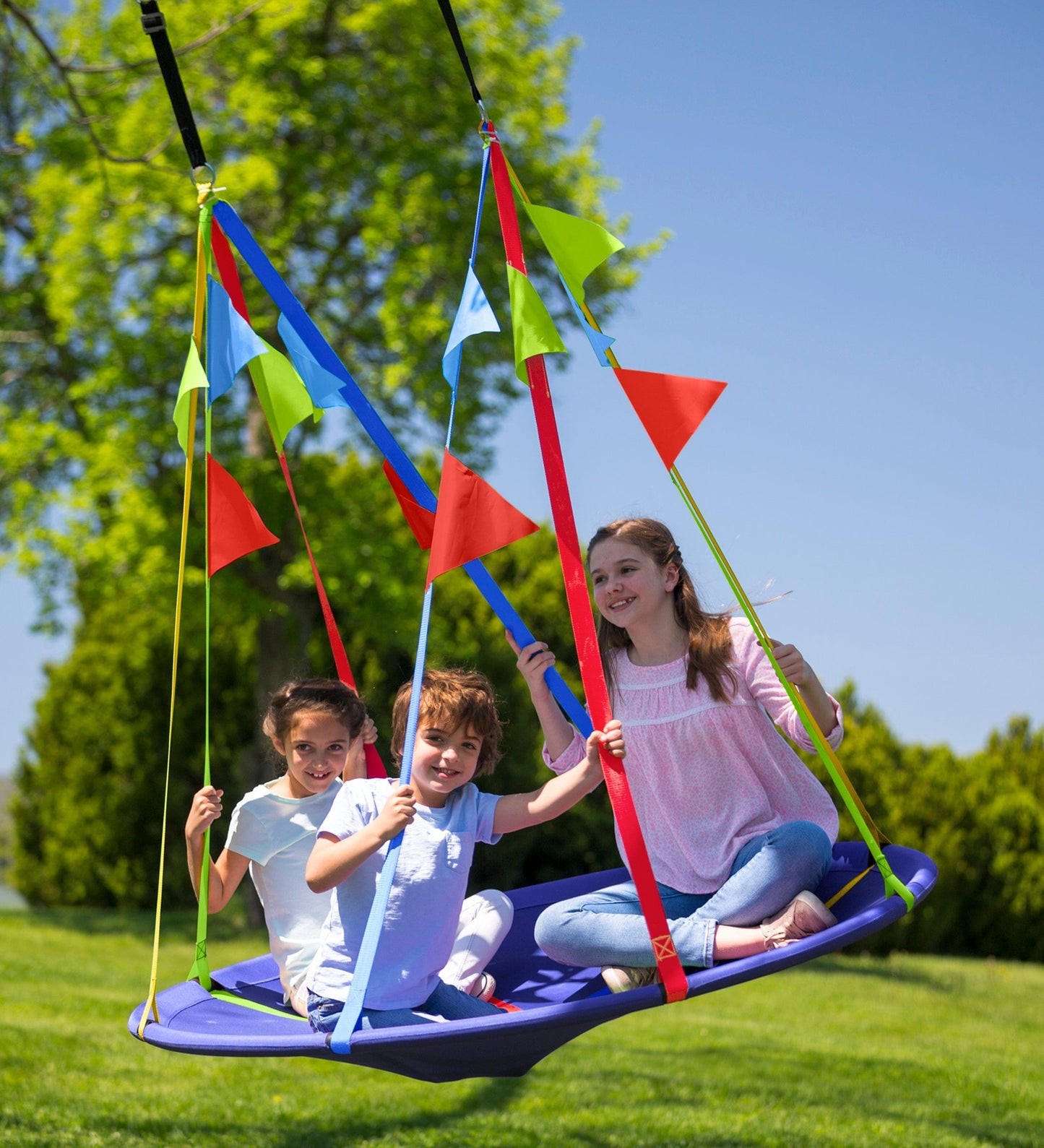 58-Inch Rainbow Flag Round Swing