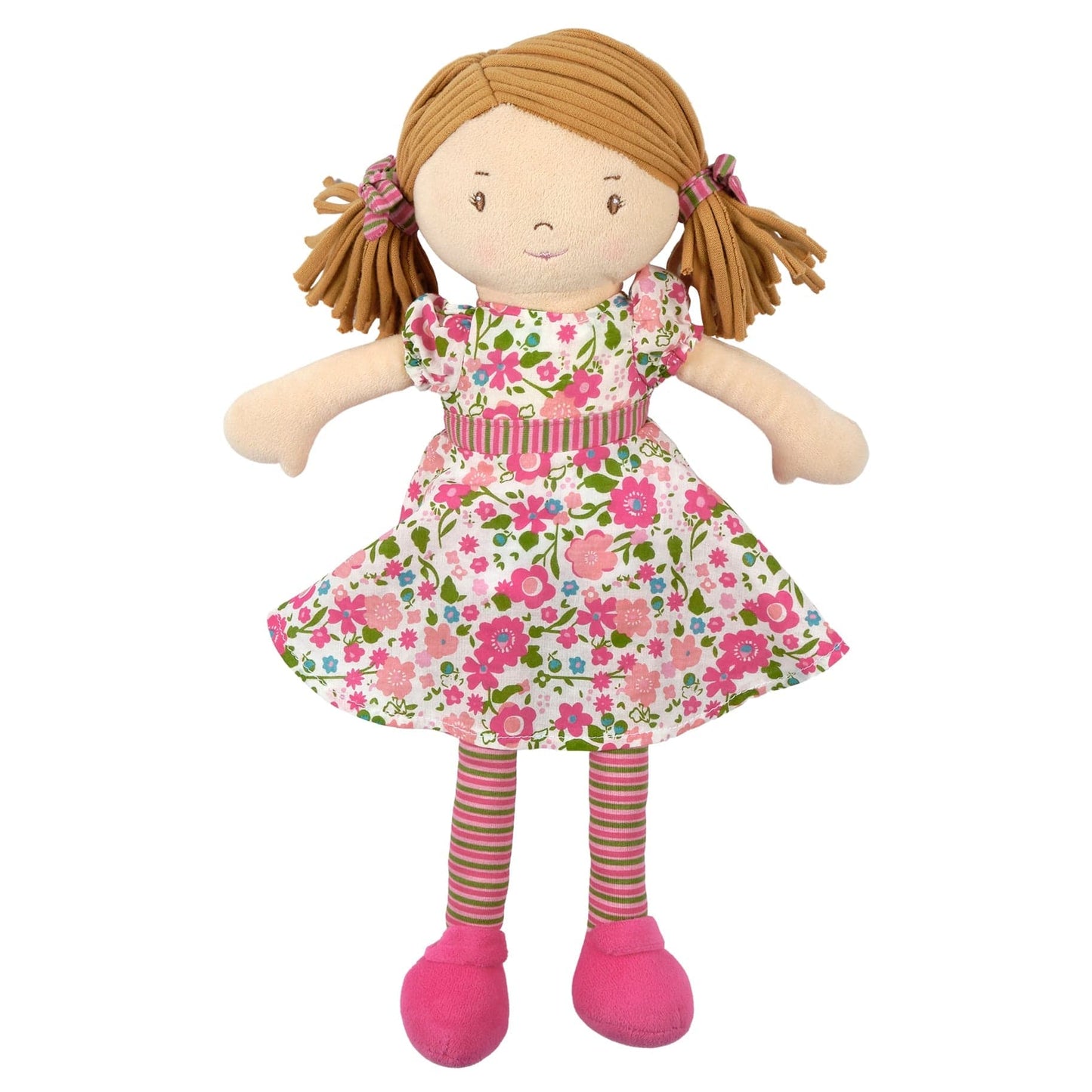 Fran - Light Brown Hair With Dark Pink & Green Dress