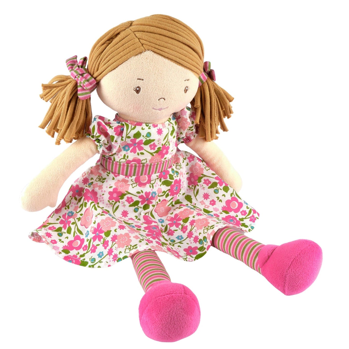 Fran - Light Brown Hair With Dark Pink & Green Dress