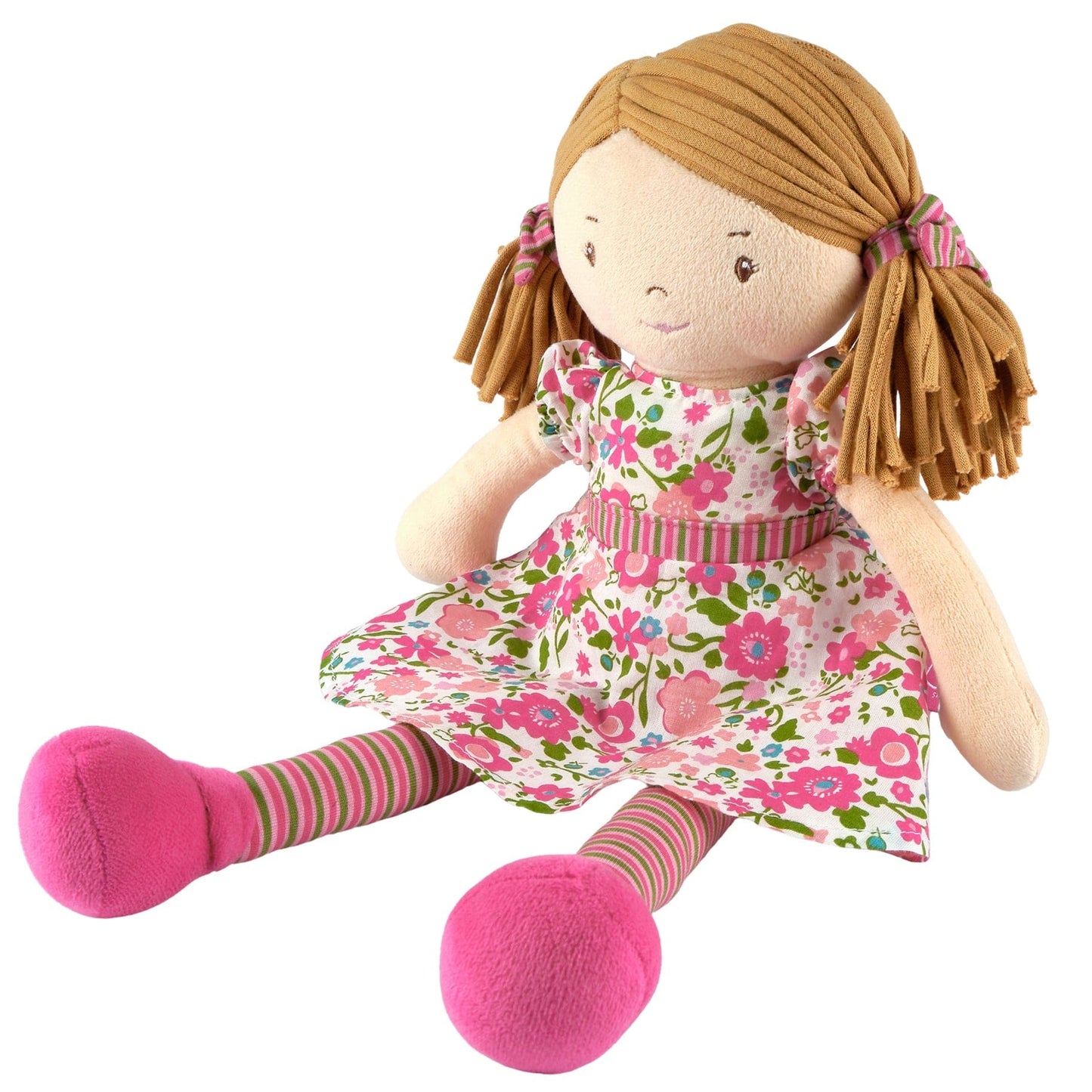 Fran - Light Brown Hair With Dark Pink & Green Dress