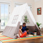 7-Foot A-Frame Tent with Sturdy Metal Poles & LED String Lights Set