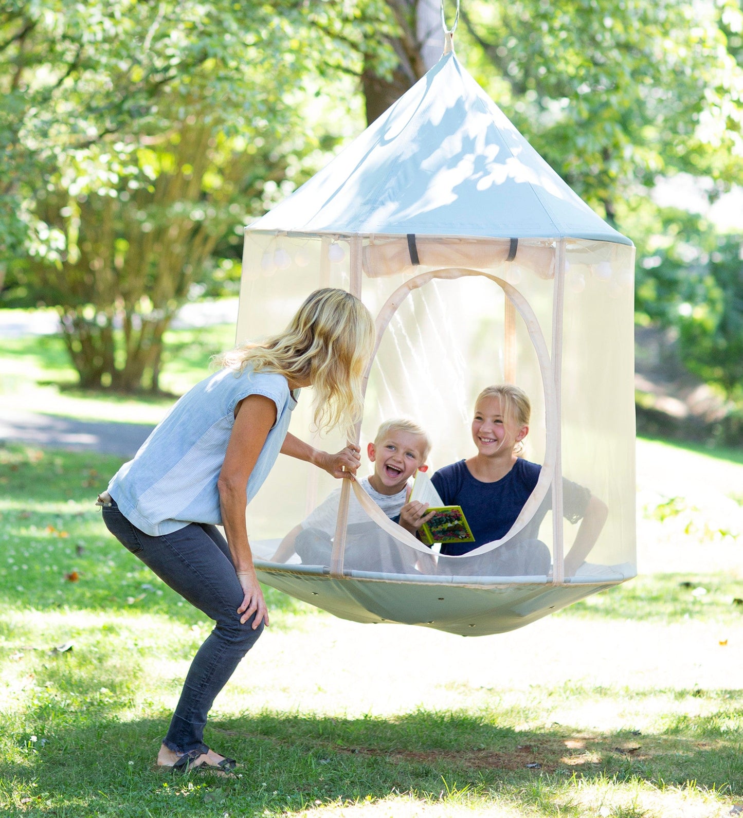 HugglePod Panorama HangOut Mesh Hanging Tent with Lights