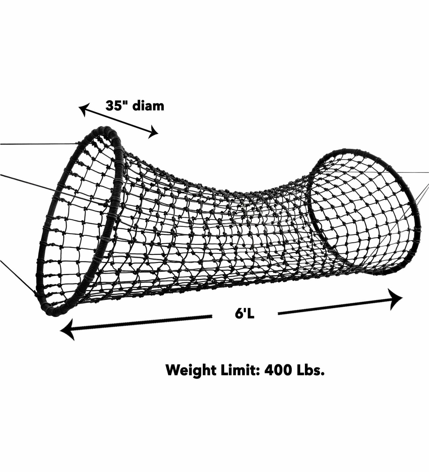 6-Foot Hanging Woven Rope Tunnel Bridge