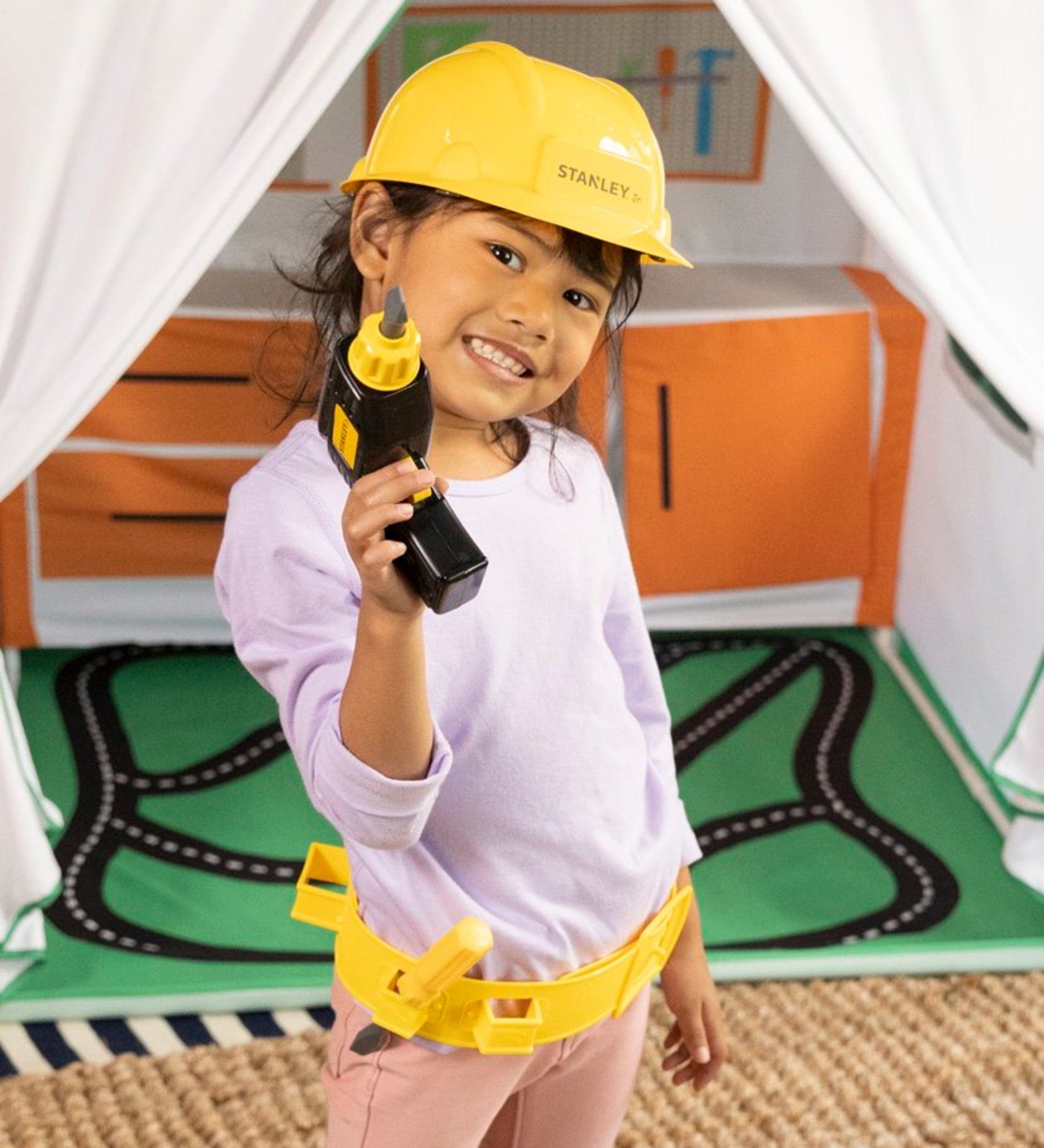 Stanley Jr. 19-Piece Pretend-Play Tool Set with Hard Hat and Tool Belt