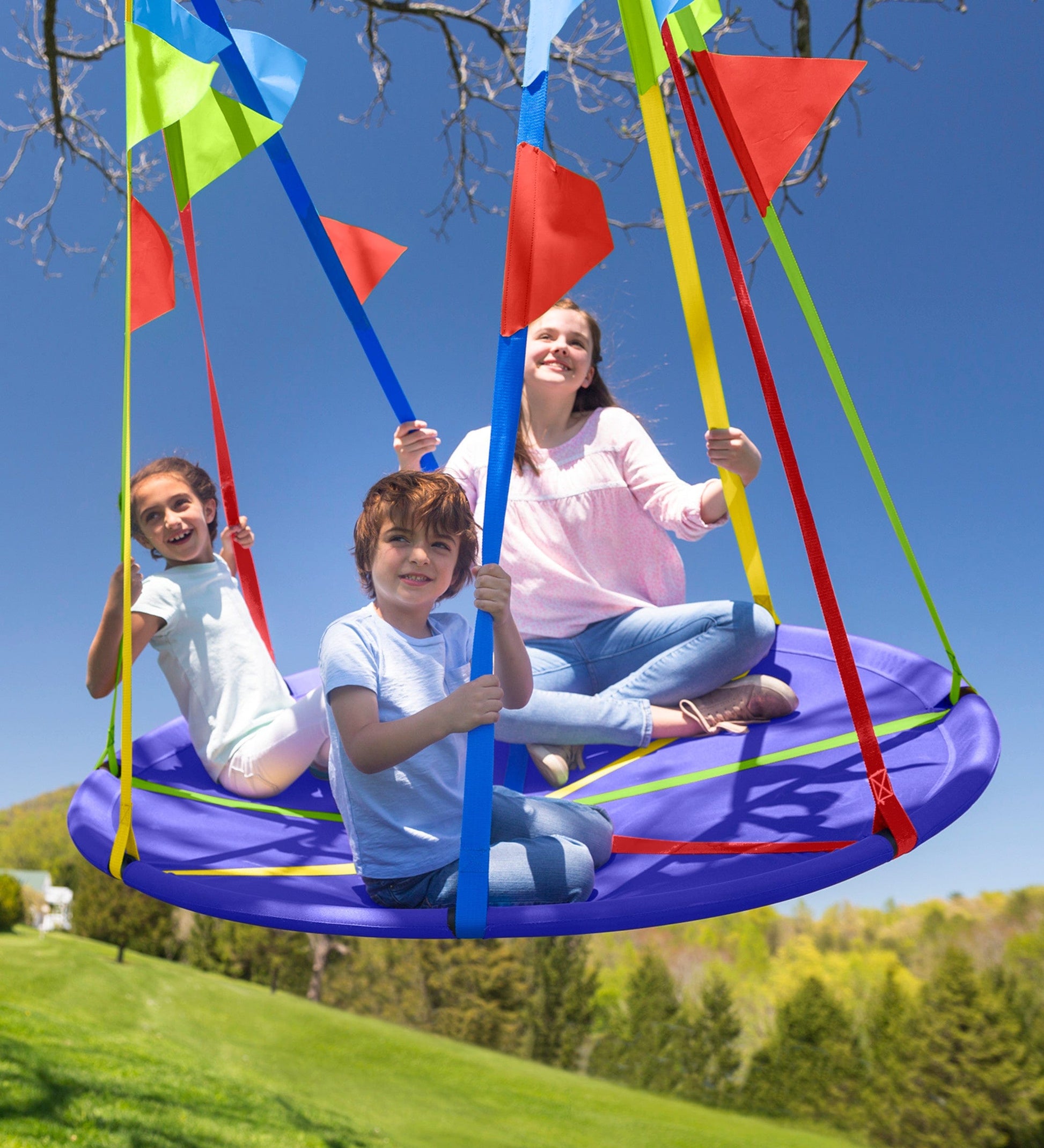 58-Inch Rainbow Flag Round Swing