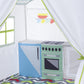 50-Inch Kitchen Playhouse Tent with 7-Piece Kitchen Cooking Set