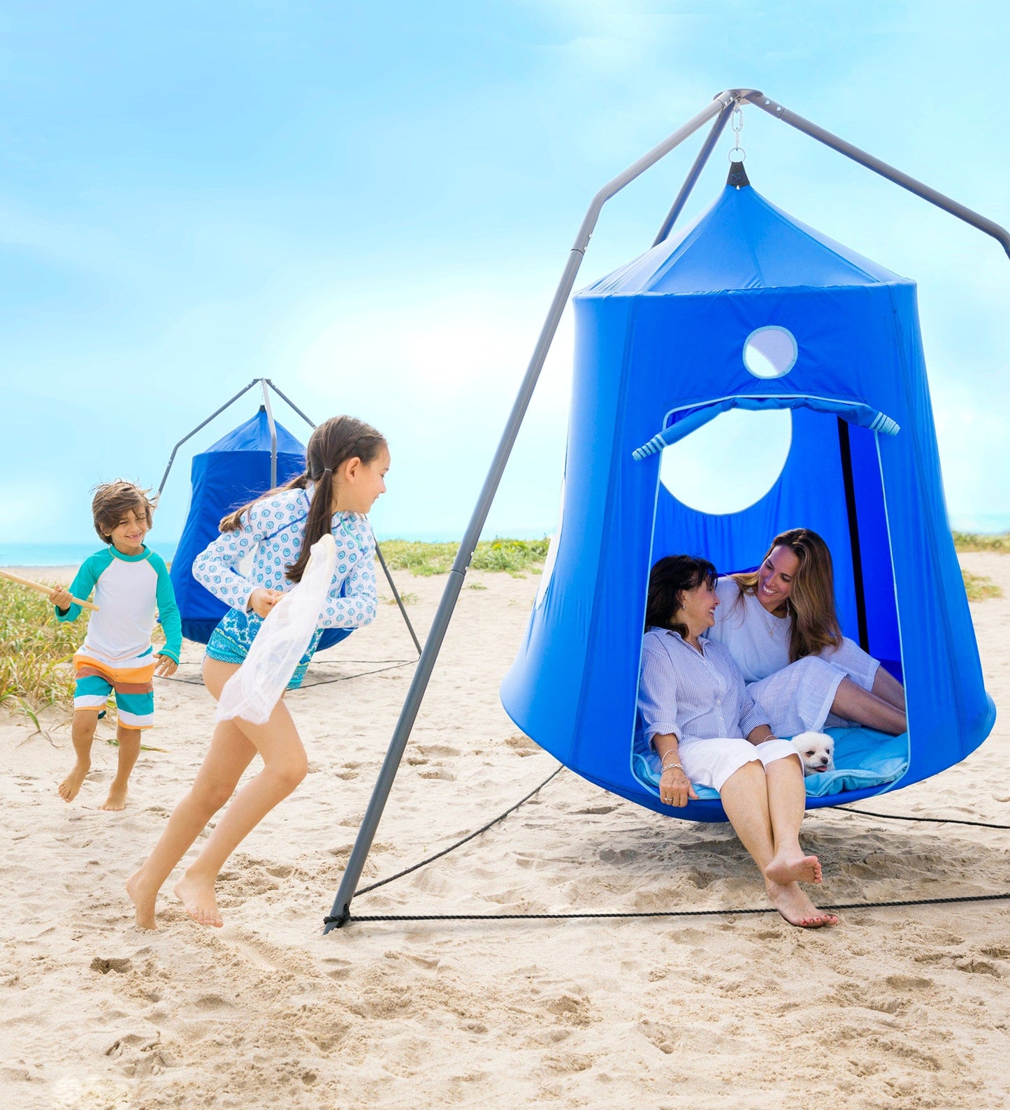 HugglePod HangOut Nylon Family Hanging Tent with Family HugglePod HangOut Stand Set