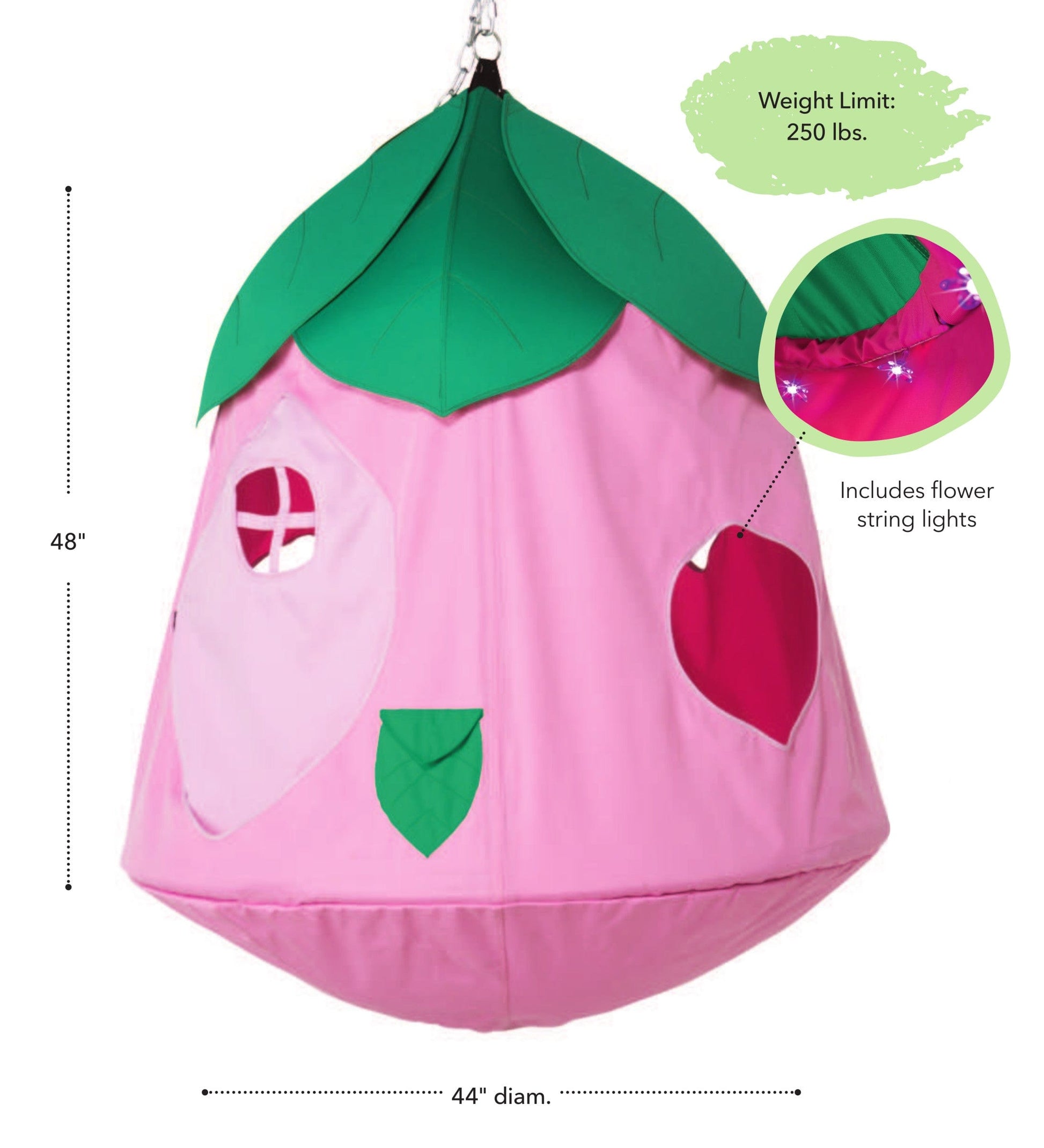 Cozy Posy HugglePod HangOut Nylon Hanging Tent with LED Flower Lights