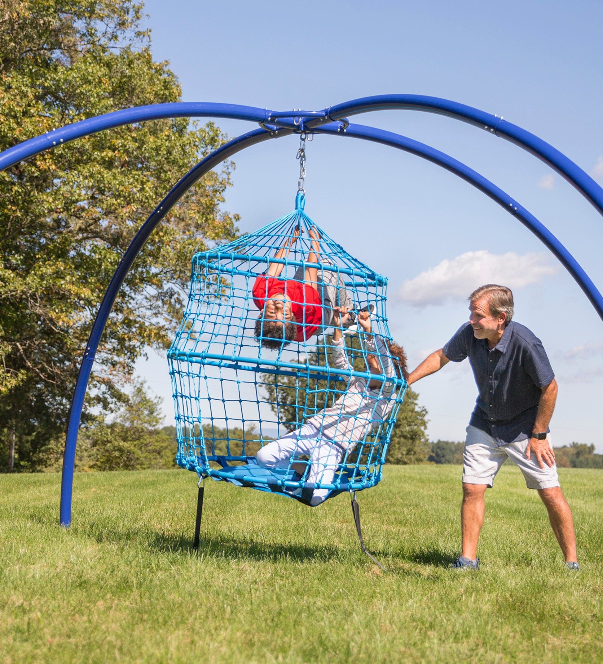 50-Inch Playful Rope HangOut Climber Swing and Stand Set