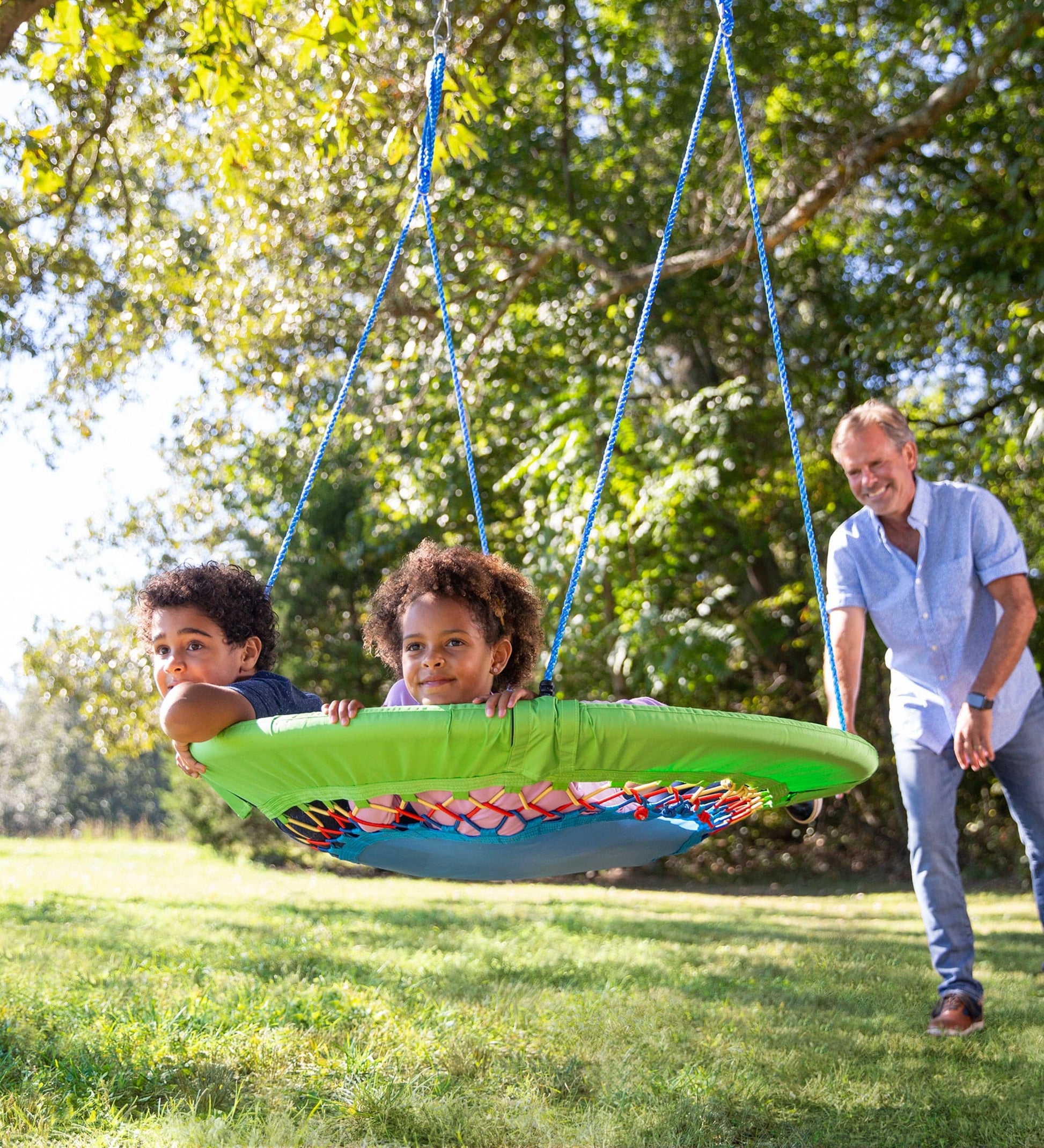 46-Inch Bright Mega FunShine Adjustable Round Bungee Swing