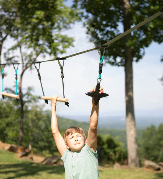 Ninjaline Ninja Star 7-Piece Hanging Obstacle Course Kit with Ninja Stars
