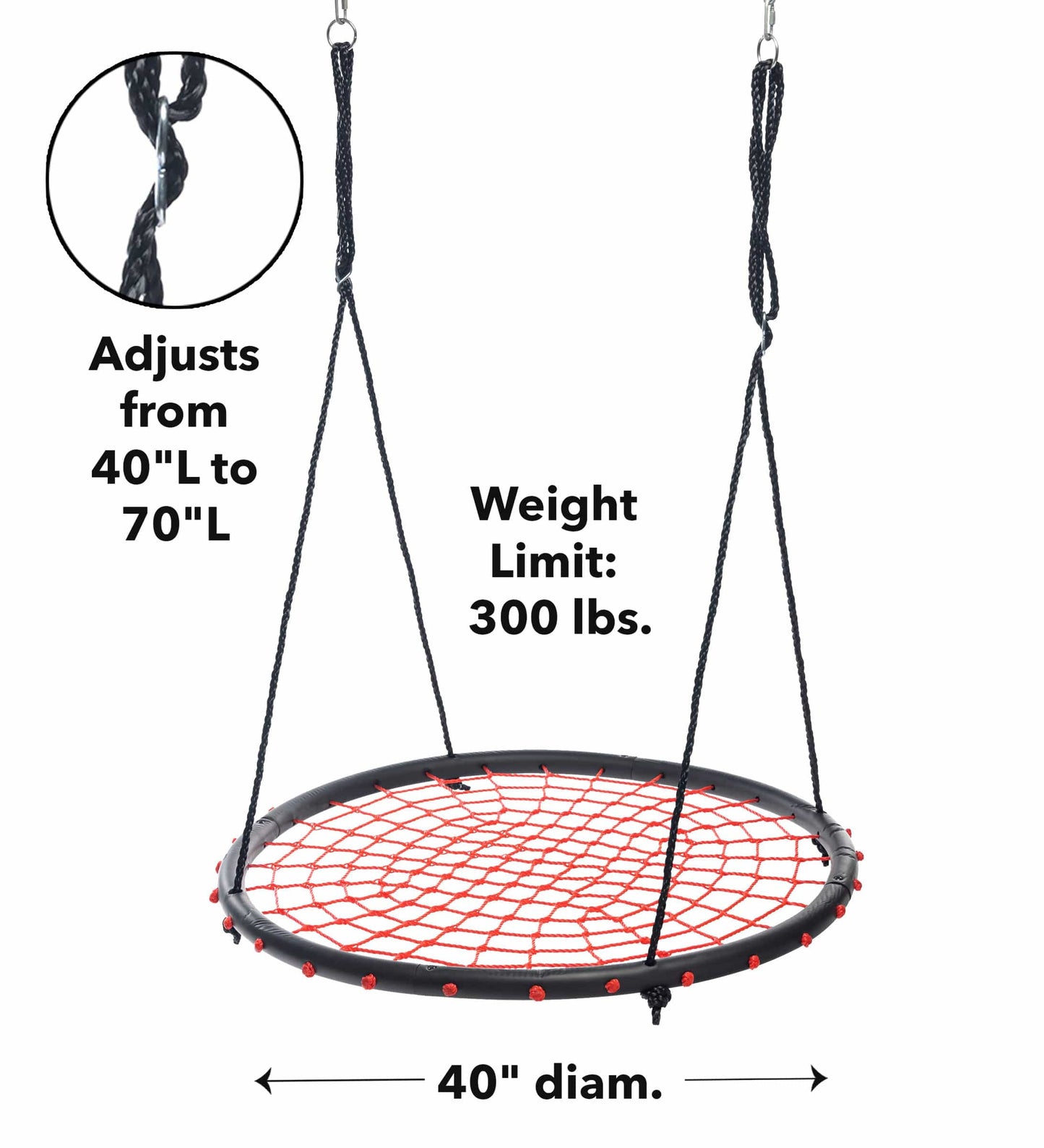40-Inch Round Rope Swing