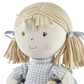 Neva-Blonde Hair With Grey Checkered Dress All Natural Fabrics