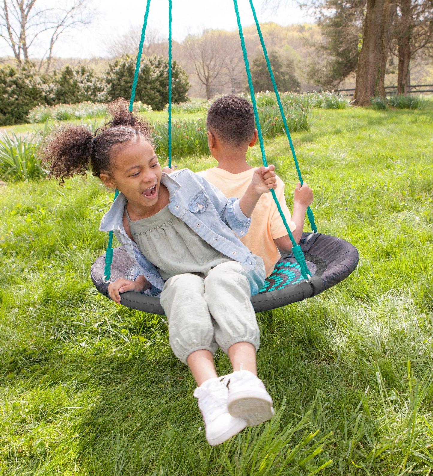 36-Inch Polka-Dot Round Saucer Swing