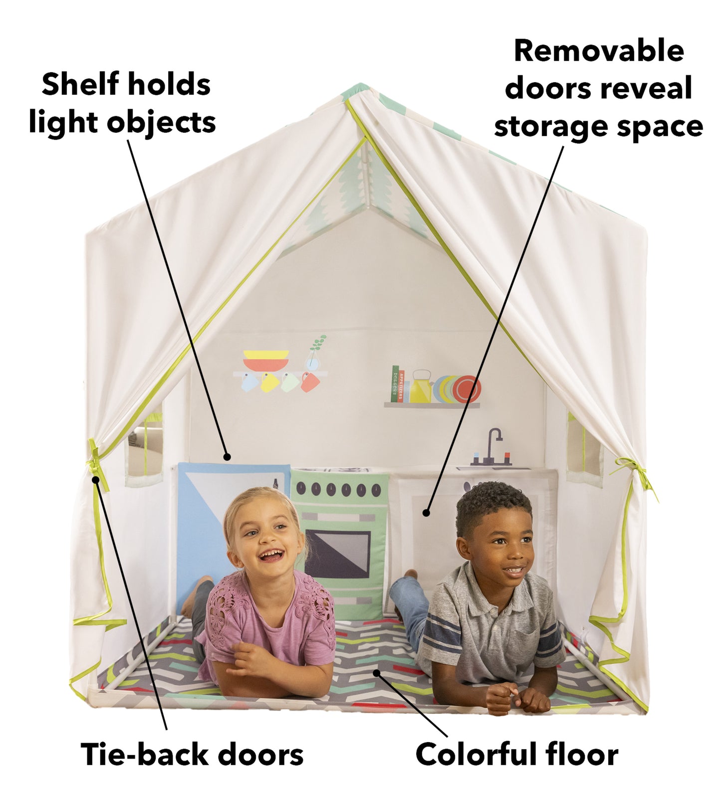 50-Inch Kitchen Playhouse Tent with 7-Piece Kitchen Cooking Set