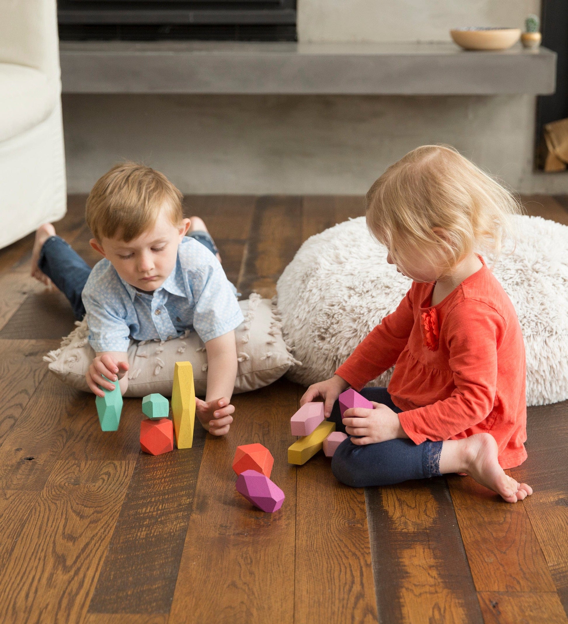 10-Piece Wooden Stacking Stones Play Set