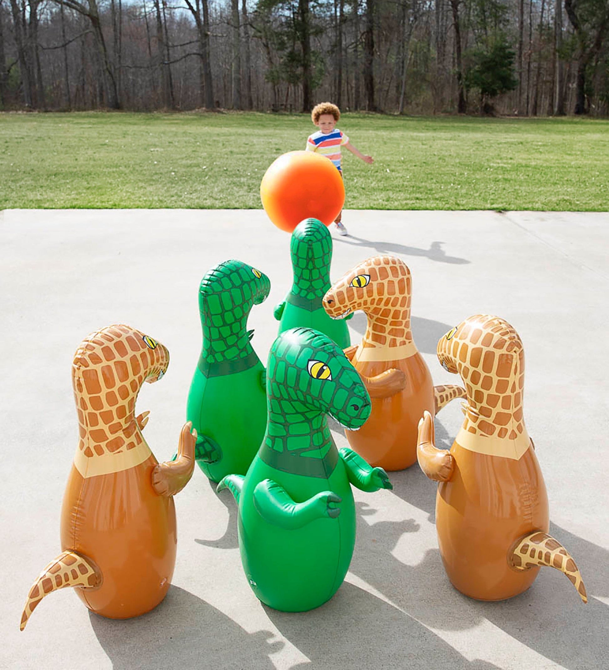 Giant Inflatable Dinosaur Bowling Set