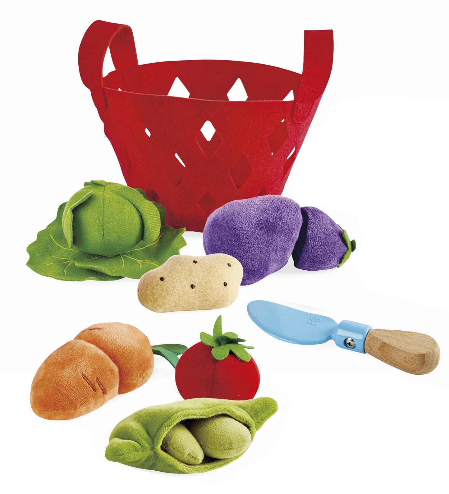 7-Piece Felt Fabric Pretend-Play Food Basket