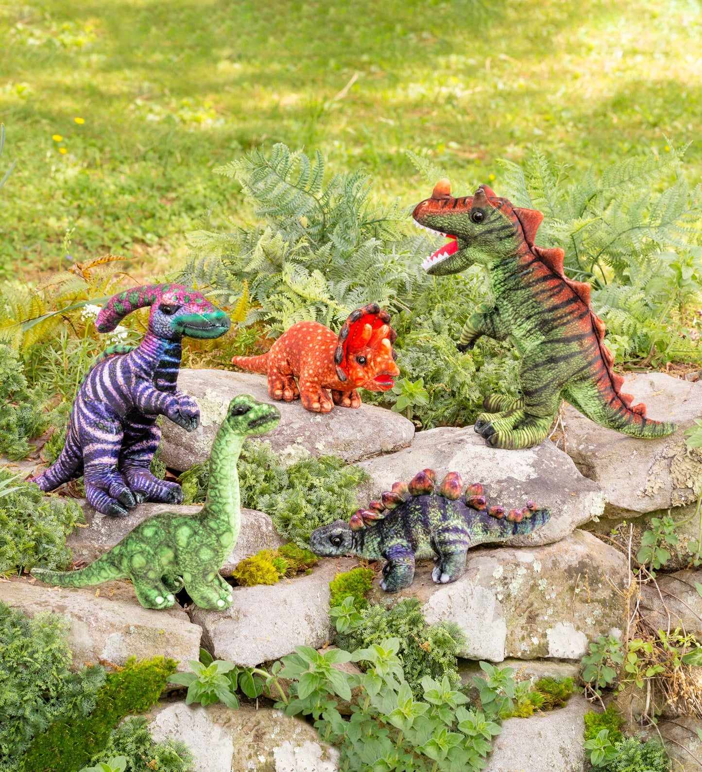 Plush Colorful Dinos, Set of 5