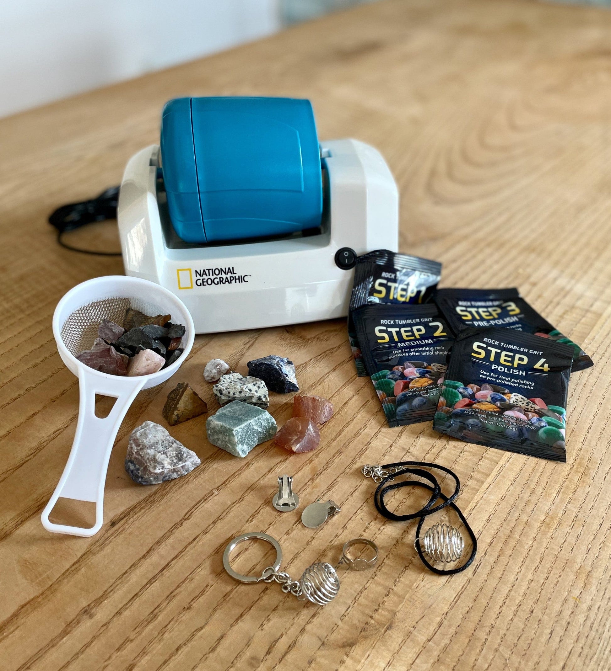 teleskop Det er det heldige regiment National Geographic Rock Tumbler and Jewelry Making Kit – HearthSong