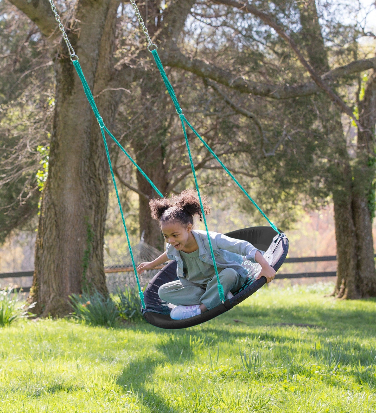 36-Inch Polka-Dot Round Saucer Swing