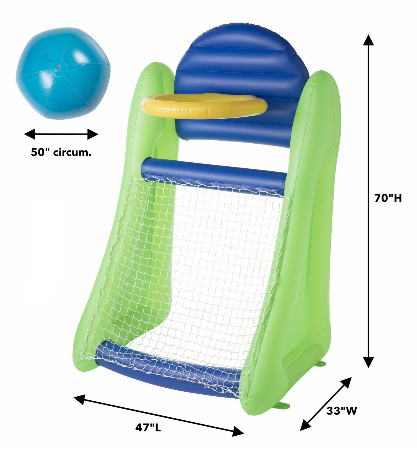 Giant Double-Sided Inflatable Aim 'n Score Basketball and Soccer Game