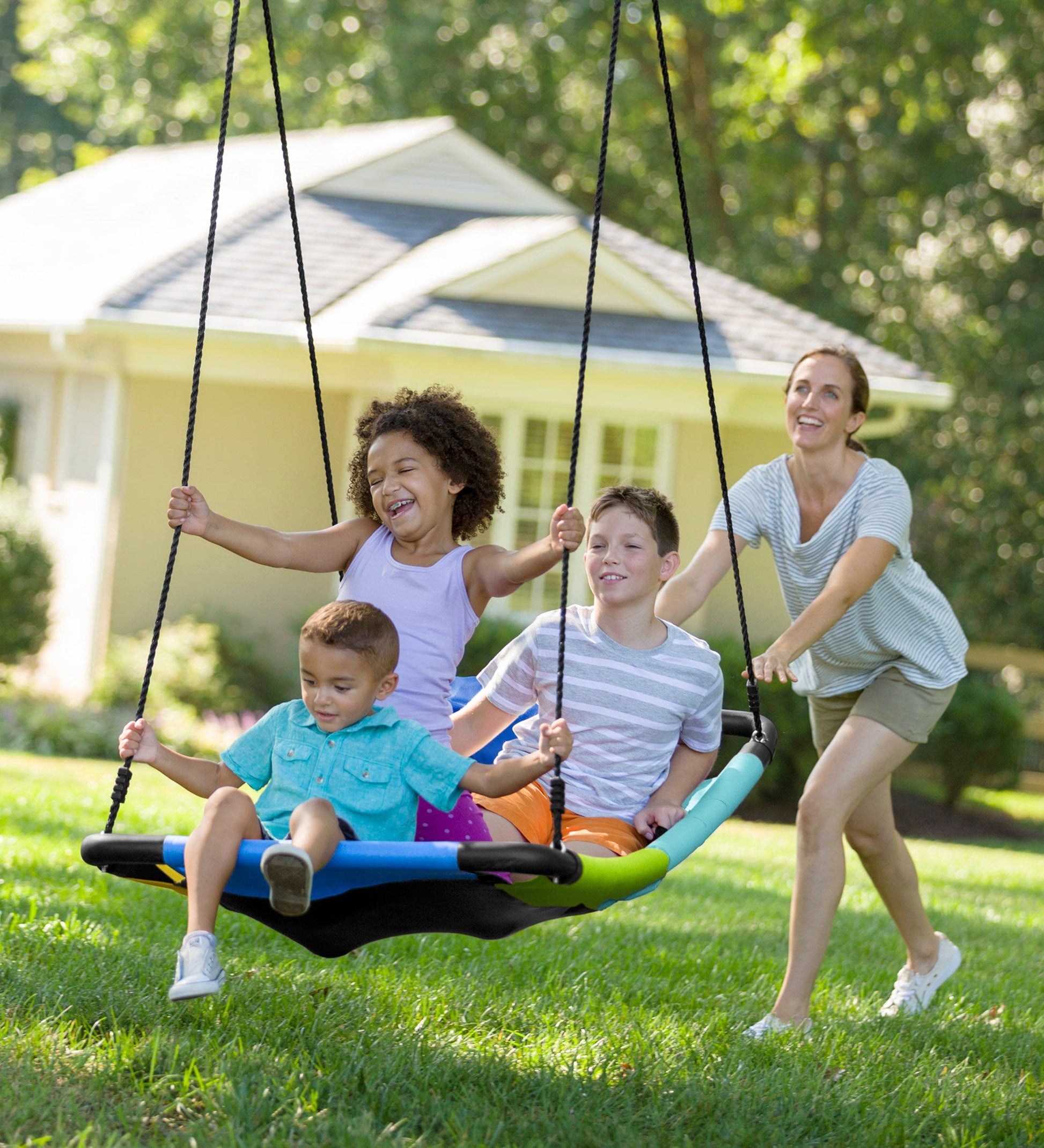 60-Inch Colorful Super Rectangular Platform Swing