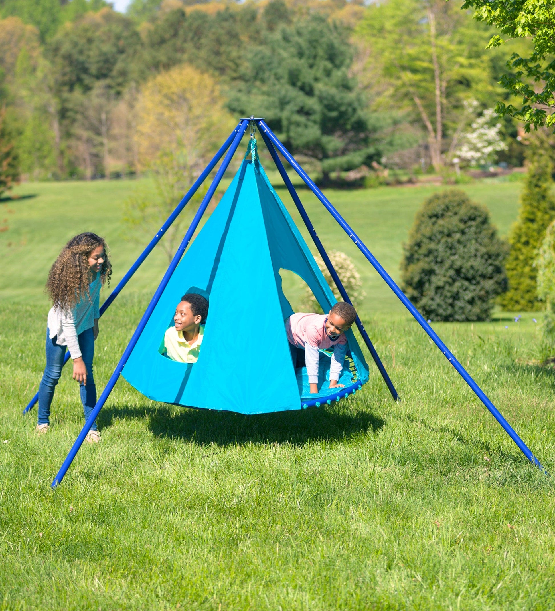 60-Inch Sky Island Round Swing and Stand Set