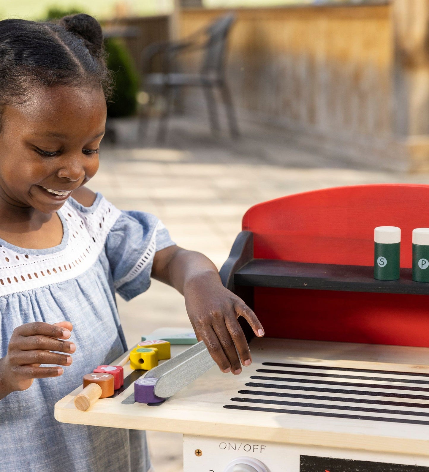 Jr. Grill Master's Wooden BBQ Grill Set with Accessories