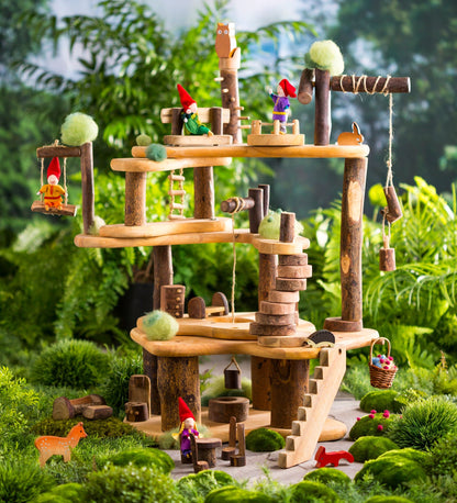 Tree Fort Kit with Furniture and Woodland Friends Dolls