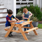 Wooden 2-in-1 Picnic Table Sensory Play Station